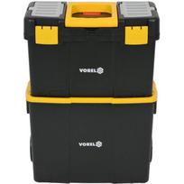 Vorel Įrankių dėžė su ratukais 78731, 460x260x625/830 mm, PP, ABS, 2 ratukai, 2 segmentai, nuimamas padėklas, 2 užrakinami skyriai