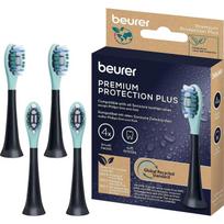 Beurer Dantų šepetėlio galvutės Premium Protection Plus 10523, 4 vnt, juoda, mėta, vidutinio kietumo šereliai, indikatorius