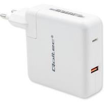 Qoltec Maitinimo įkroviklis 51710, 108W, 5-20V, 4.7A, 1x USB-C, GaN FAST, baltas, sieninis, Power Delivery, apsauga nuo perkaitimo