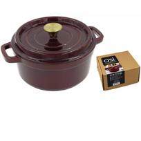 Čuguna sautējamais katls apaļš ar vāku 3,6L / 24cm ķiršu sarkans