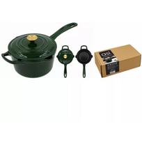 Čuguna katls mērcēm ar vāku 1,7L / 18cm zaļš