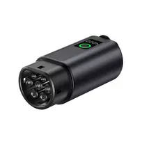 V2L Type 2–Schuko adapteris, 3500 W, su galios ekranu ir dėklu – juodas