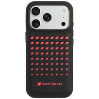 Audi Sport sintetinės odos dėklas, skirtas iPhone 18 Pro / 17 Pro, suderinamas su MagSafe – juodas