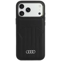 Audi sintetinės odos dėklas, skirtas iPhone 18 Pro Max / 17 Pro Max, suderinamas su MagSafe – juodas