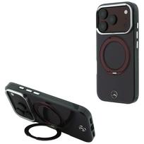 Mercedes Iconic Logo dėklas, skirtas iPhone 18 Pro / 17 Pro, su žiedu-stovu, suderinamas su MagSafe – bordo spalvos
