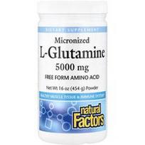 Natural Factors, Mikronizuoti L-glutamino milteliai, 16 uncijų (454 g)