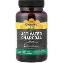 Country Life, Aktyvuota anglis, kokosas, 180 veganiškų kapsulių (260 mg vienoje kapsulėje)