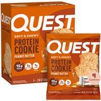 Quest Nutrition, Baltyminis sausainis, žemės riešutų sviestas, 4 sausainiai, po 2,04 uncijos (58 g)