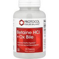 Protocol for Life Balance, Betaino HCl + jaučio tulžis, 120 kapsulių