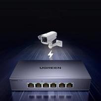 Ugreen 6-port Ethernet switch 1Gbps with PoE - grey