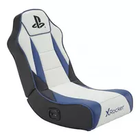 X Rocker Geist 2.0 PlayStation Floor Rocker Gaming Chair su 2.1 garso sistema – balta/mėlyna