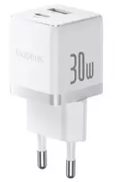 Baseus Palm 30W USB-C USB-A Wall Charger White EU Plug