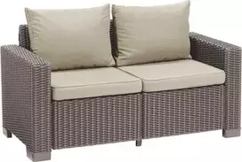 KETER California sodo sofa 2 vietų, smėlio spalvos