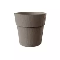 STEFANPLAST Ethica gėlių vazonas su padėklu, 25x25 cm, rudas, 8,5 L, perdirbtas plastikas