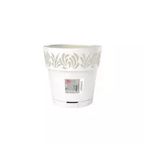 STEFANPLAST Gaia gėlių vazonas su padėklu Ø20x19cm baltas