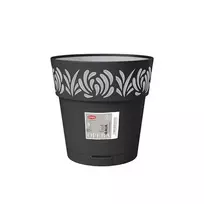 STEFANPLAST Gaia gėlių vazonas su padėklu Ø25x25cm juodas