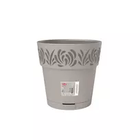 STEFANPLAST Gaia gėlių vazonas su padėklu Ø25x25 cm, šviesiai pilkas