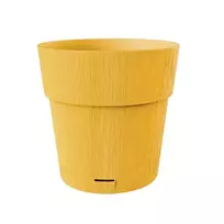 STEFANPLAST Ethica apvali gėlių vazonas su padėklu, 25 cm, garstyčių geltonumo