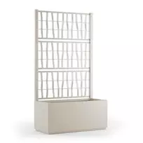 STEFANPLAST gėlių dėžė su grotelėmis Ethica 80x36x140 cm balta