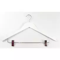 ORDINETT mediniai drabužių pakabukai su spaustukais, 2 vnt., balti, 44,5 cm