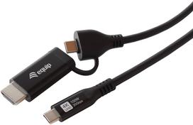 Adapter AV Equip USB-C->USB-C+HDMI PD100W 4K/ 60Hz 2.00m Alu. (128436) | 128436 | 4015867244210