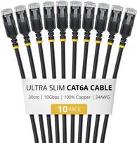 StarTech Kabel sieciowy Black 0,3 m Cat6a U/FTP (STP) Okrągły (6ASTP34BKS30CM10PK) | 6ASTP34BKS30CM10PK | 0065030935937