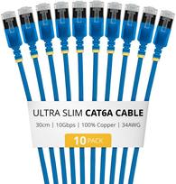 StarTech Kabel sieciowy niebieski 0,3 m Cat6a U/FTP (STP) okrągły (6ASTP34BLS30CM10PK) | 6ASTP34BLS30CM10PK | 0065030917926
