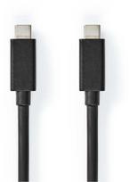 Kabel USB Nedis kabel USB USB 3.2 Gen 2 (3.1 Gen 2) 2 m USB C 20Gbit/s 100 W Black (CCGB64020BK20) | CCGB64020BK20 | 5412810422067