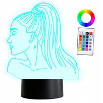 Xl 3d Led lempa Ariana Grande, 16 spalvų, su pulteliu