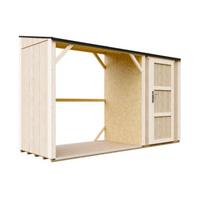 Medinė malkinė su sandėliuku Timbela M985, 345 cm x 120 cm x 220 cm, ruda sp.
