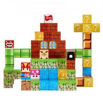 Magnetinių kaladėlių rinkinys, 100 dalių, 2x2x2 cm, STEM žaislas