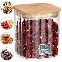 Stiklinis indas biriems produktams su dangteliu ir sandarikliu Vilde 750 ml skaidrus