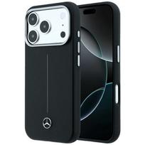 Case Mercedes Leather Semi Wrap Iconic Line MagSafe for iPhone 18 Pro / 17 Pro black