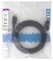 DisplayPort DP1.4 lankstus kabelis DELTACO, 4M, juodas / DP-1040D-FLEX / 1903050