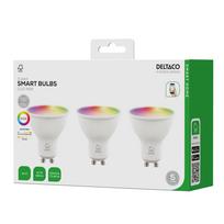 LED lemptės DELTACO SMART HOME, GU10, RGB, WiFi, 4.7W, 3 vnt pakuotė / SH-LGU10RGB02-3P / 1902594