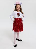Sinsay - Suknelė su žvynelių sijonu ir spauda Minnie Mouse - multicolor