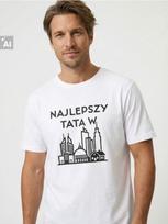 Sinsay - Medvilniniai marškinėliai su užrašu Najlepszy Tata w Mieście - balta