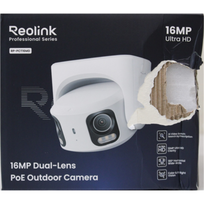 IŠPARDAVIMAS. Reolink PoE 4K 16MP Dual Lens and 180° panoramic view Camera | Reolink UHD Dual-Lens PoE Surveillance Camera with 180° Panoramic View | RP-PCT16MD | 24 month(s) | Dual lens | 16 MP | F2.8mm/F1.6 | IP67 | H.265/H.264 | Micro SD, Max. 512GB | PAŽEISTA PAKUOTĖ | PCRPDB8K01SO