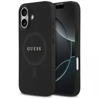 Guess Saffiano Classic Logo MagSafe Dėklas, skirtas iPhone 17, juodas