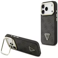 Guess 4G PU Triangle Logo & Stand Camera Magsafe Case for iPhone 17 Pro Black