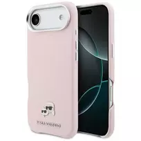 KARL LAGERFELD Karl & Choupette Head Pins Saffiano MagSafe Case, skirta Apple iPhone Air, rožinė