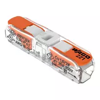 WAGO 221-2401 Inline Splicing Connector, 2-Conductor, 0.2-4 mm², 600 Pieces, Transparent/Orange