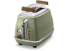 DELONGHI Icona Vintage Toaster CTOV 2103.GR 900W, Stainless steel, Crumb tray, Defrost, Green/Damaged package | CTOV2103.GR?/PACKAGE |  8004399761346