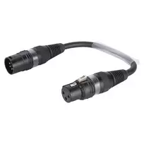 Sommer Cable adapterio kabelis, XLR 3 kontaktų lizdas – XLR 5 kontaktų kištukas, juodos spalvos, 0,15 m (B2FAU0015-SW)