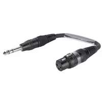 Sommer Cable adapterio kabelis, 6,3 mm stereo kištukas – XLR 3 kontaktų lizdas, juodos spalvos, 0,15 m (SGFGU0015-SW)