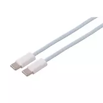 S CONN MAXIMUM CONNECTIVITY USB-C į USB-C įkrovimo kabelis, USB 2.0, 60W Power Delivery, tekstilinis pintas, mėlynas, 3m 14-21041