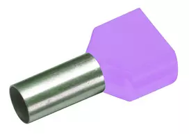 Cimco 187715 dviguba gnybtų mova 0,25 mm², dalinai izoliuota, violetinė (100 vnt.)