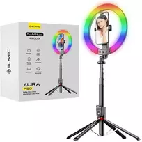 OEM Blavec Selfie Ring lamp Aluminium Aura LED RGB Ring P50 25cm tripod + remote control + 2.3 metres (RLP50-TRB23) black