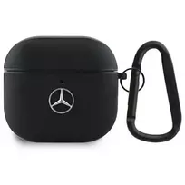 Mercedes-Benz Mercedes MEA4CSLBK AirPods 4 cover black|black Leather Metal Logo