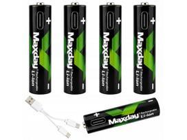 AAA įkraunamos baterijos R3 1,5V 440mAh 4 vnt. Li-ion įkraunamas USB-C laidu